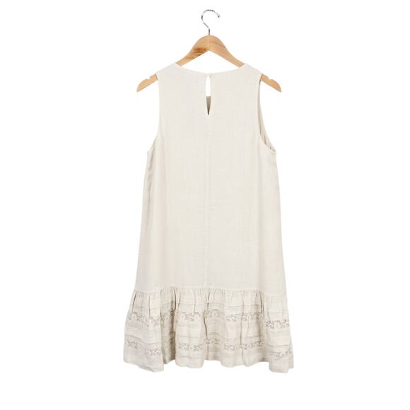 J.Crew Maxine Ruffle Trim Natural Linen Dress Size Small Tall NWT - Picture 8 of 10